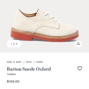 Polo by Ralph Lauren Cream Suede Toddler Dress Shoes